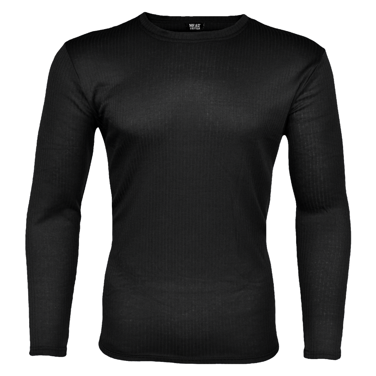 HEAT BOOSTER men's long-sleeve thermal top with soft fleece inside, black