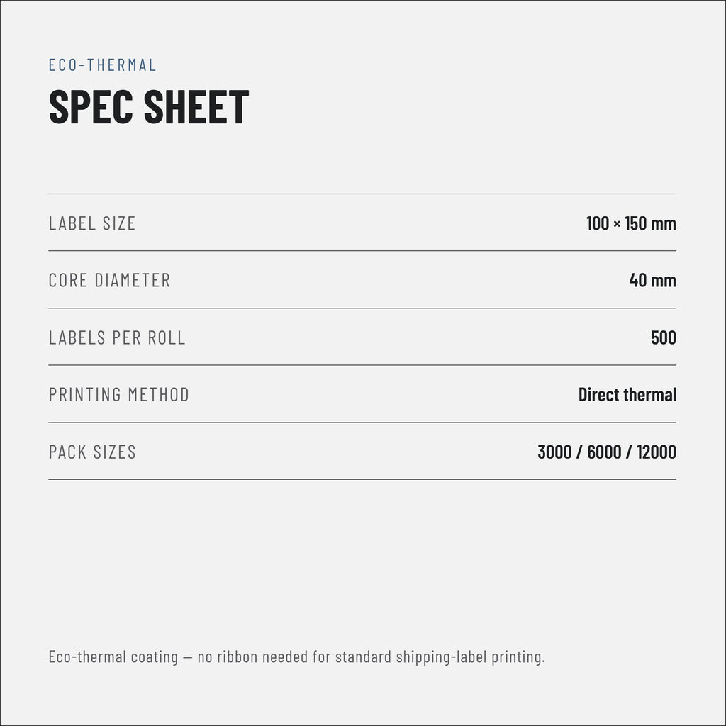 Thermal labels 100x150 mm, 500 labels per roll