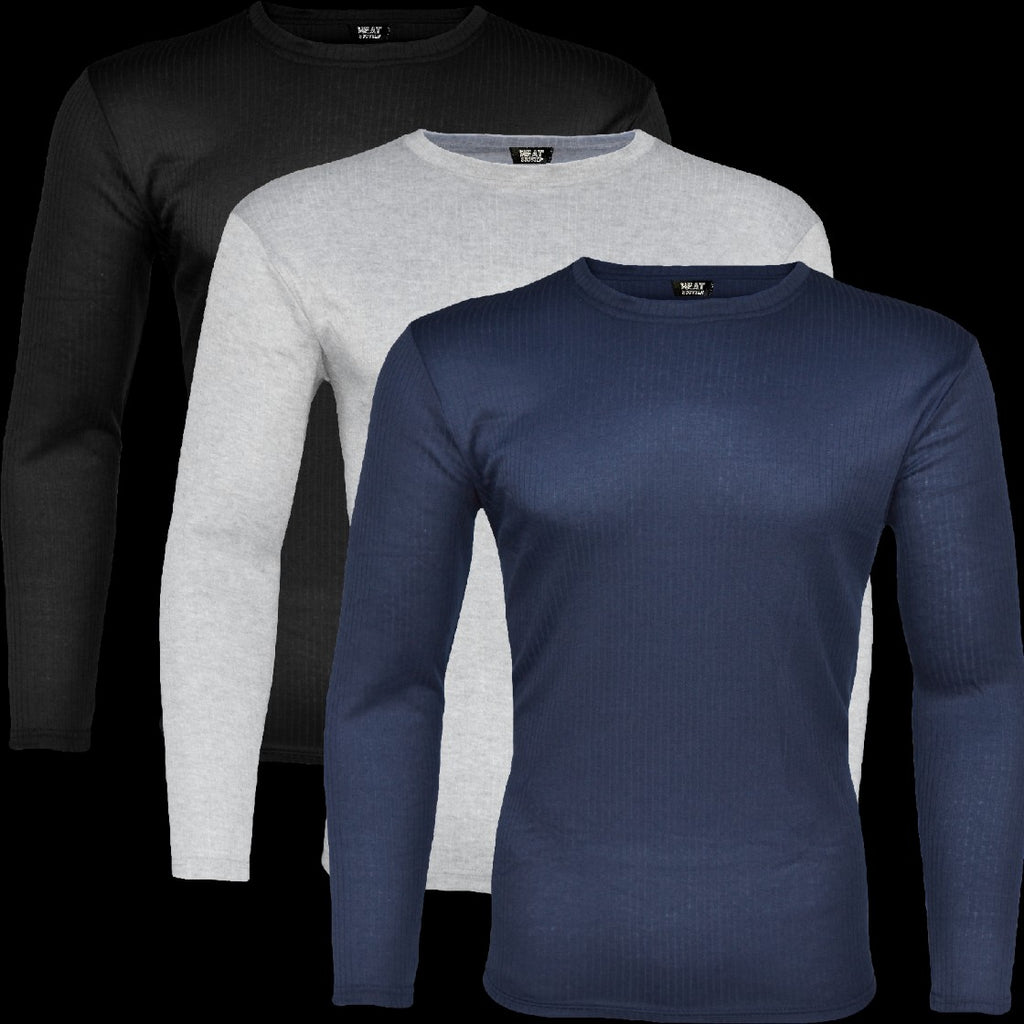 HEAT BOOSTER men's long-sleeve thermal top with soft fleece inside, black