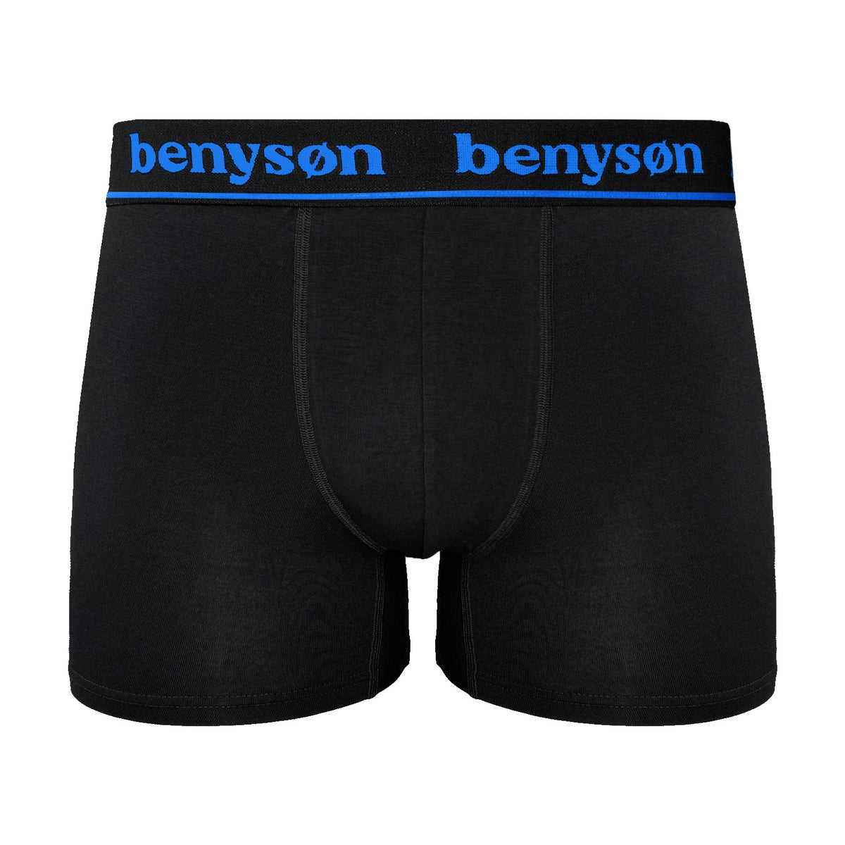 BENYSON men's bamboo viscose boxer shorts, 3 pcs, black with coloured waistband