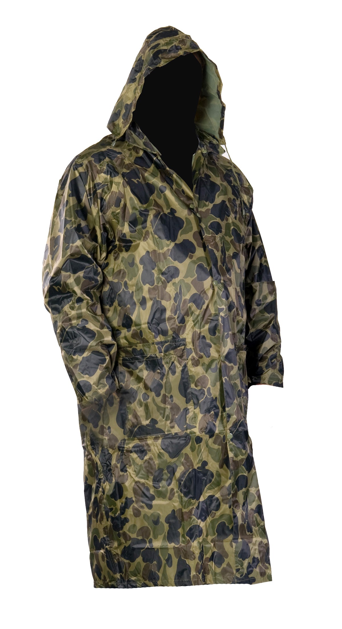 Camouflage rain coat