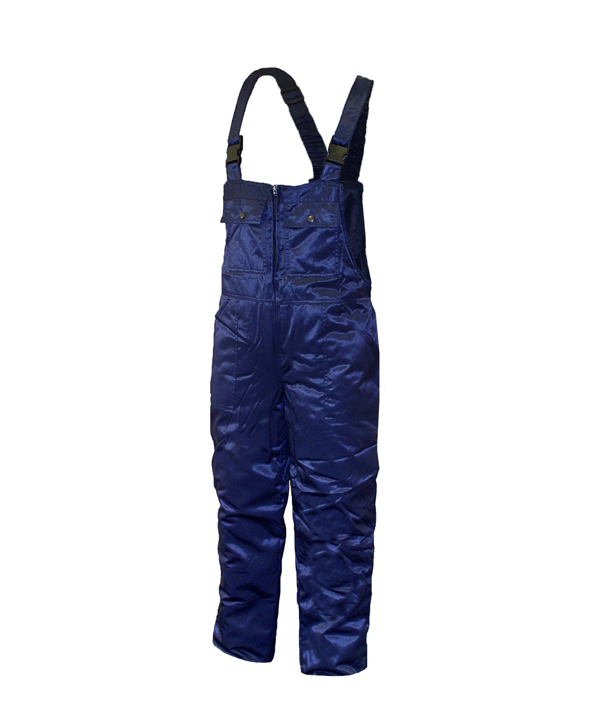 Insulated winter work bib trousers, blue
