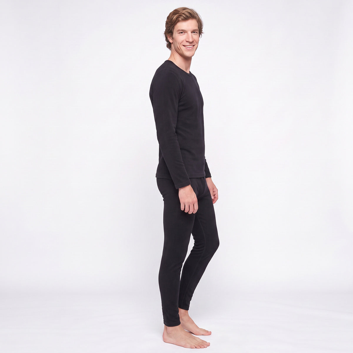 GAUBERT 150 men's merino wool thermal underwear set, black