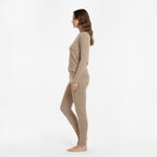 HEAT BOOSTER women's long-sleeve thermal top with soft fleece inside, beige