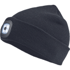 Winter hat with LED light, black