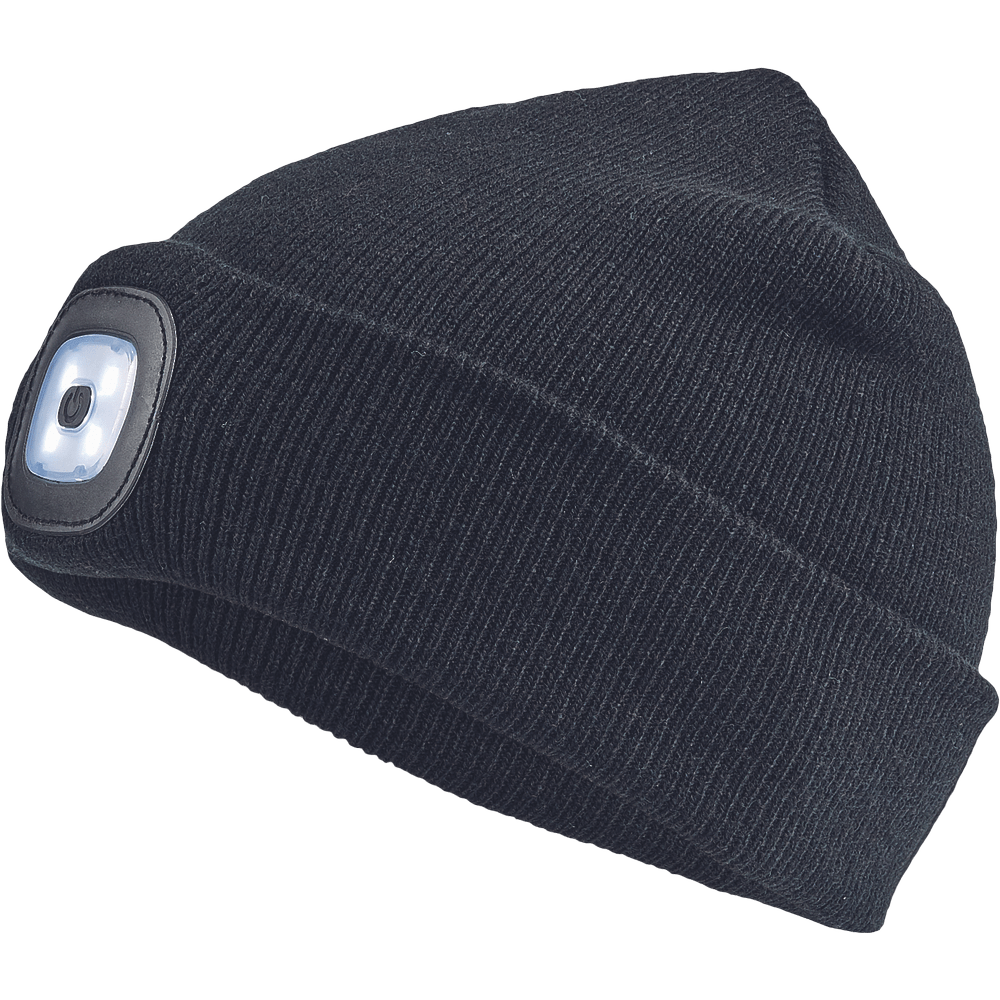 Winter hat with LED light, black