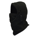 Warm fleece balaclava with drawcords, black