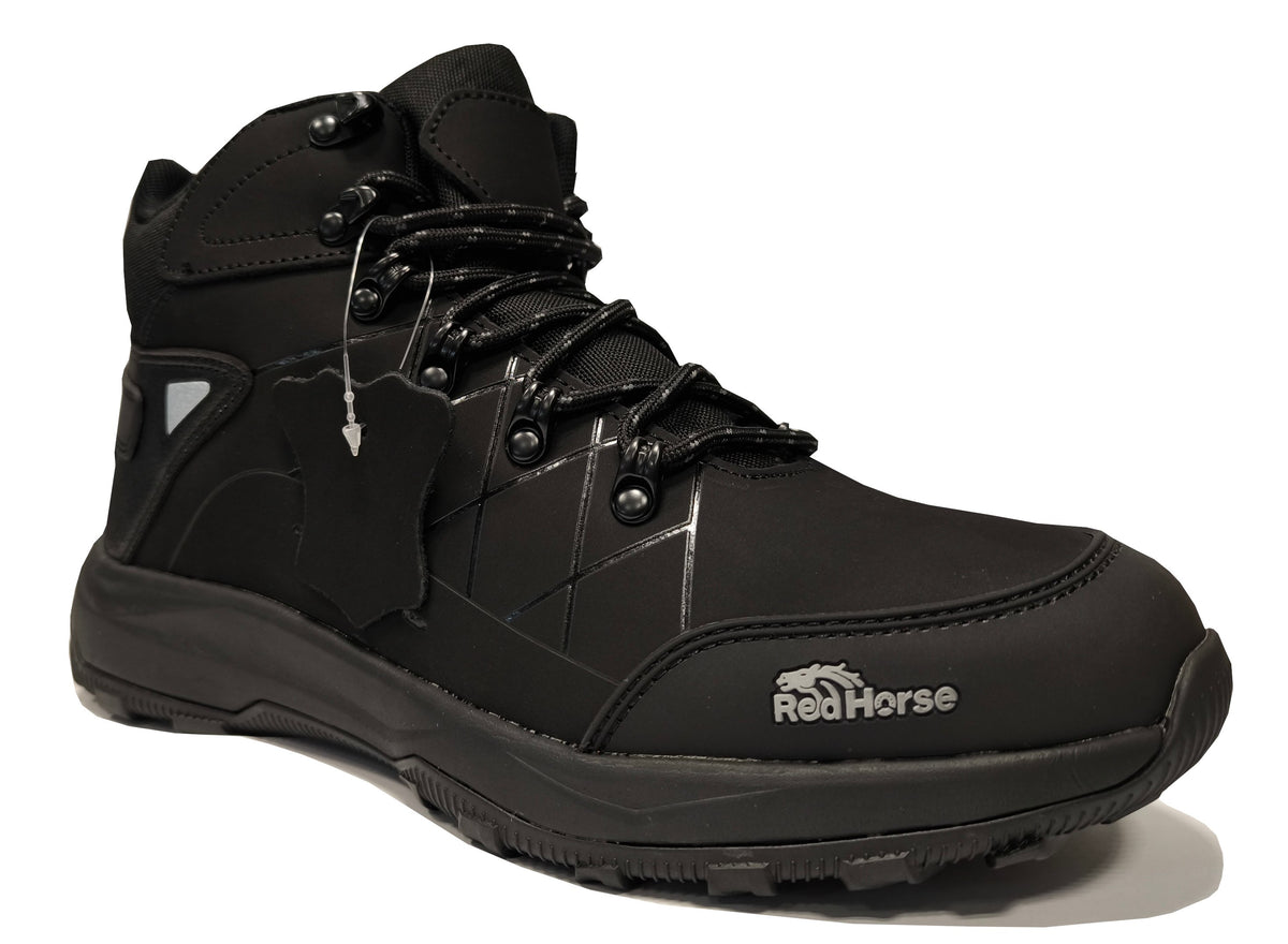 Black leather casual boots