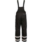 Winter work bib trousers with reflective tapes, black