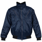 PILOT work jacket with detachable fur lining, blue