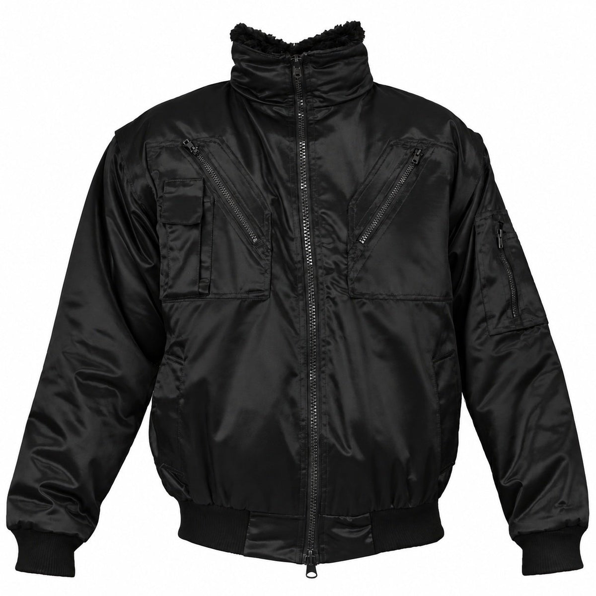 PILOT work jacket with detachable fur lining, blue