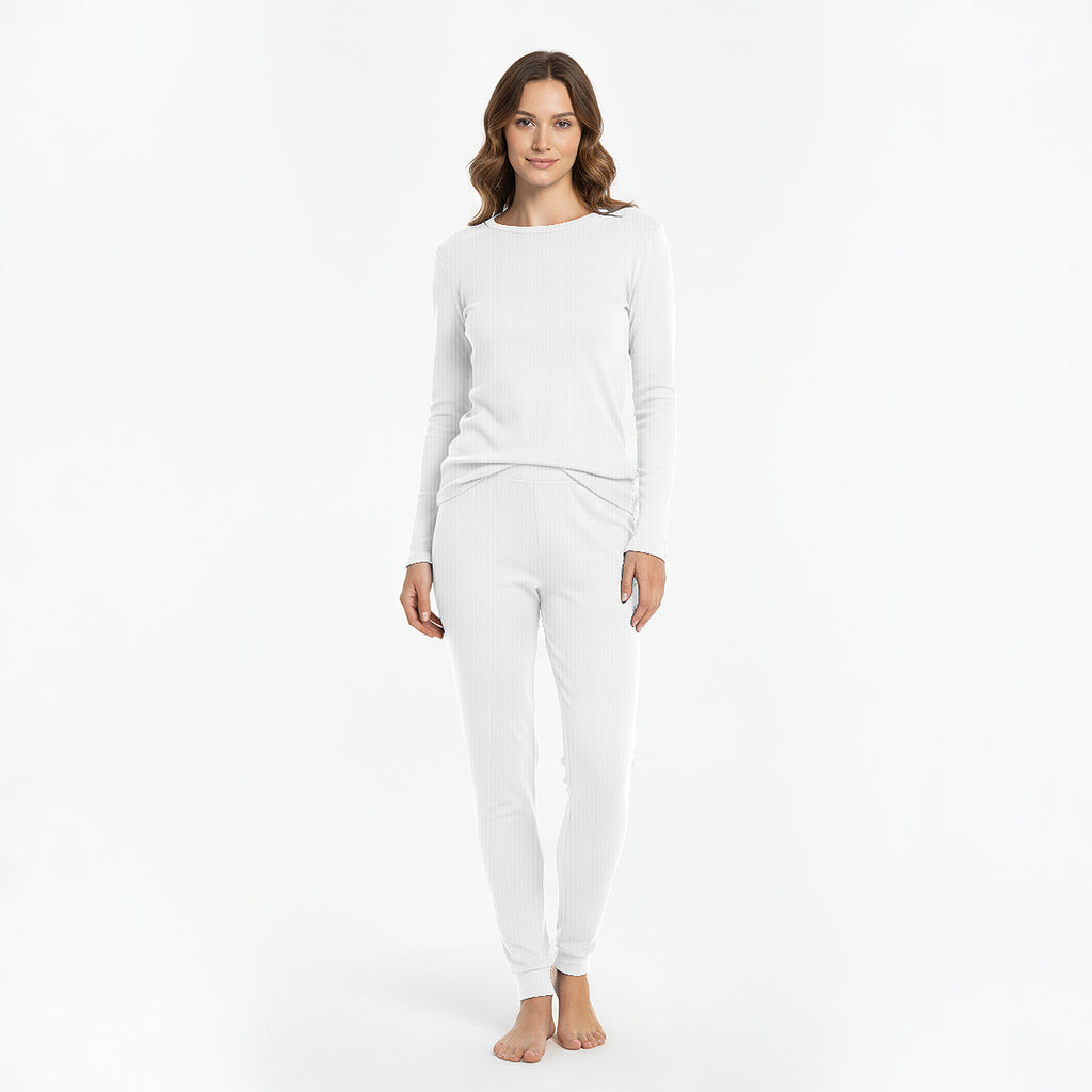 HEAT BOOSTER women's thermal trousers with soft fleece inside, white