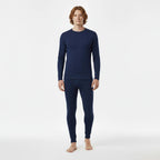 GAUBERT 150 men's merino wool thermal underwear set, navy