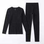 GAUBERT 152 women's merino wool thermal underwear set, black