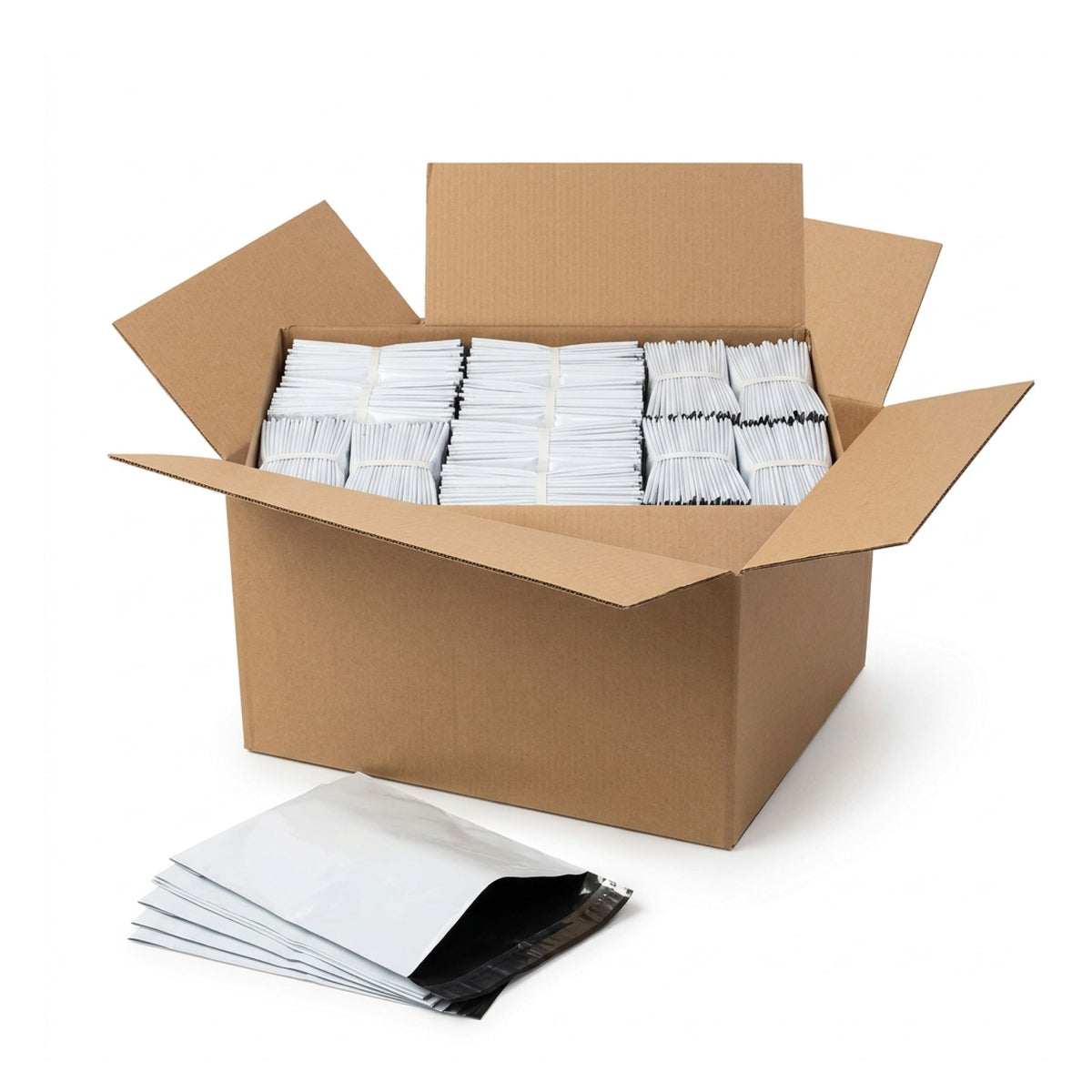 Poly mailing bags, 550 x 770 mm, 50 µm, white, 500 pcs (10 x 50)