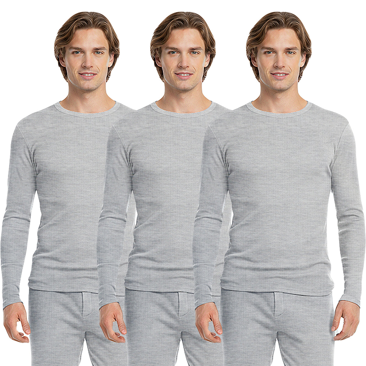 HEAT BOOSTER men's long-sleeve thermal top with soft fleece inside, grey