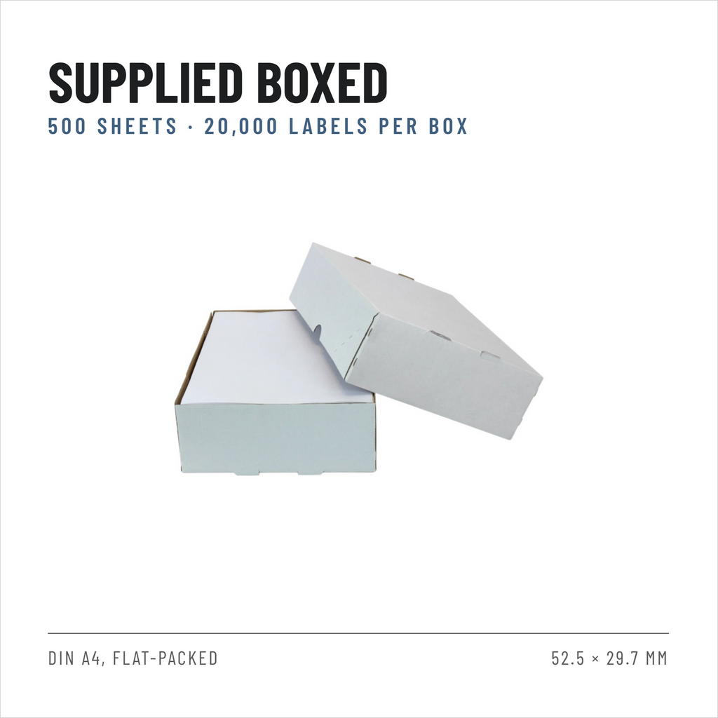 Riven Supply A4 labels, 52.5x29.7 mm, 40 per sheet, 500 sheets