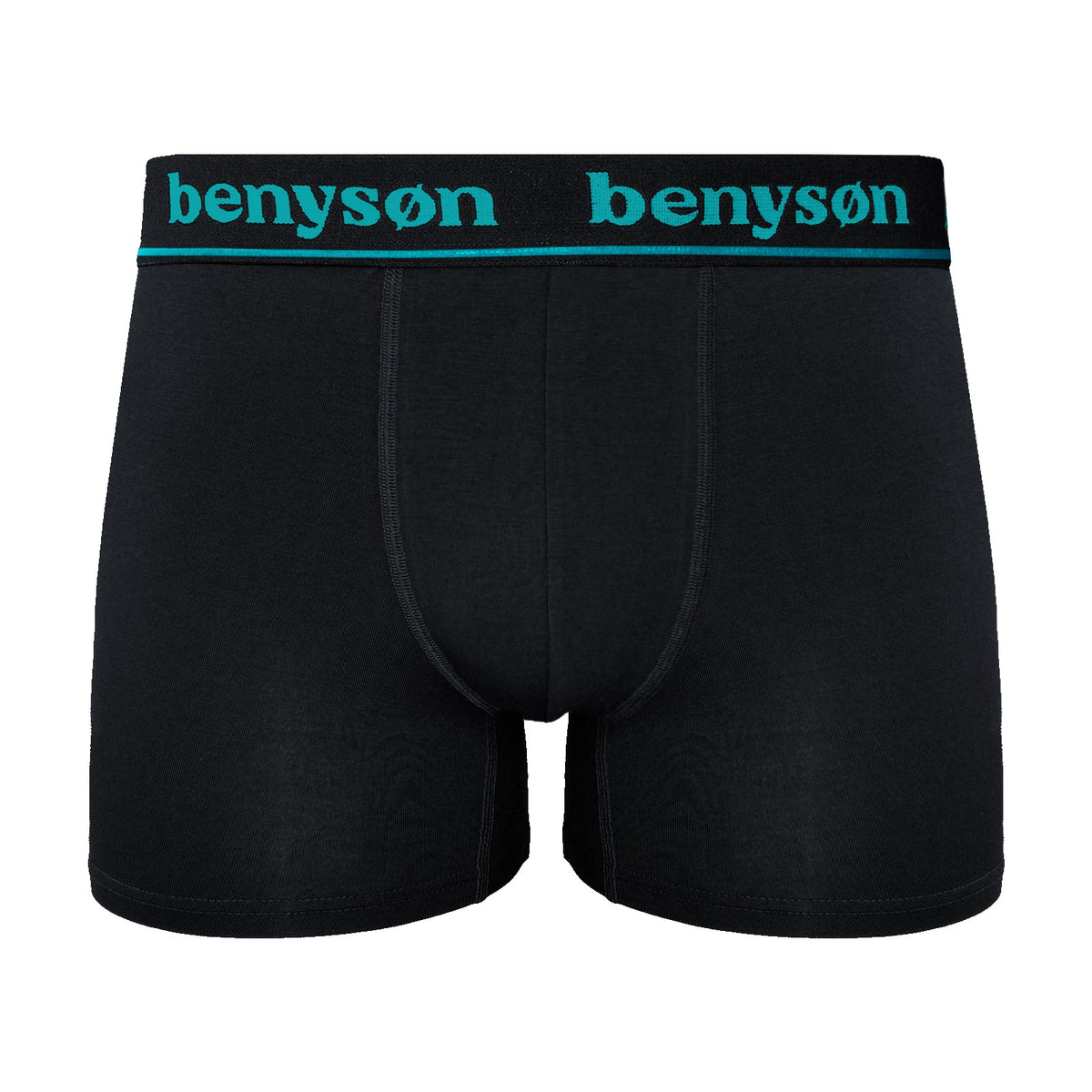 BENYSON men's bamboo viscose boxer shorts, 3 pcs, black with coloured waistband