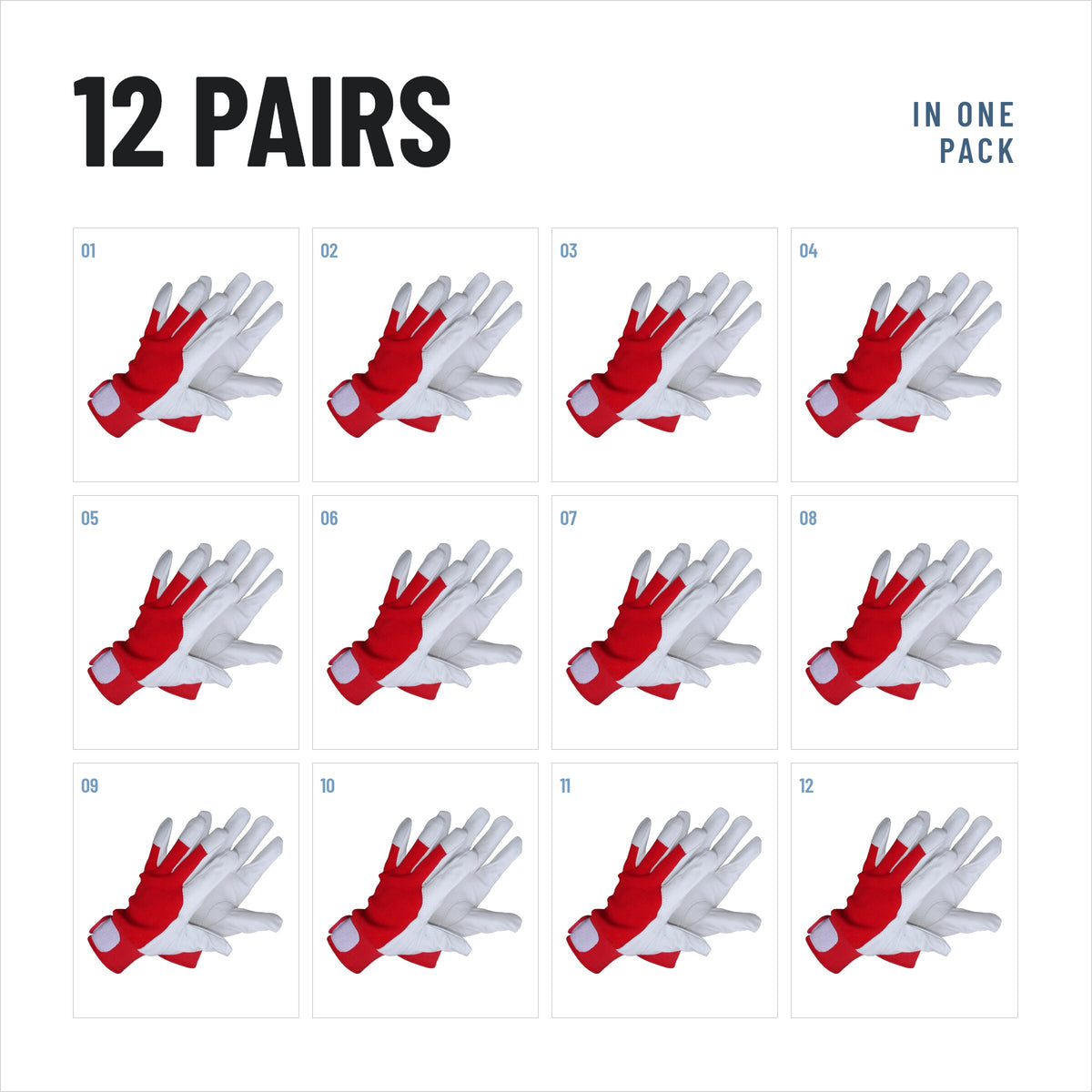 Riven Supply goatskin leather work gloves EN 388 3132X, 12 pairs
