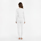 HEAT BOOSTER women's long-sleeve thermal top with soft fleece inside, white