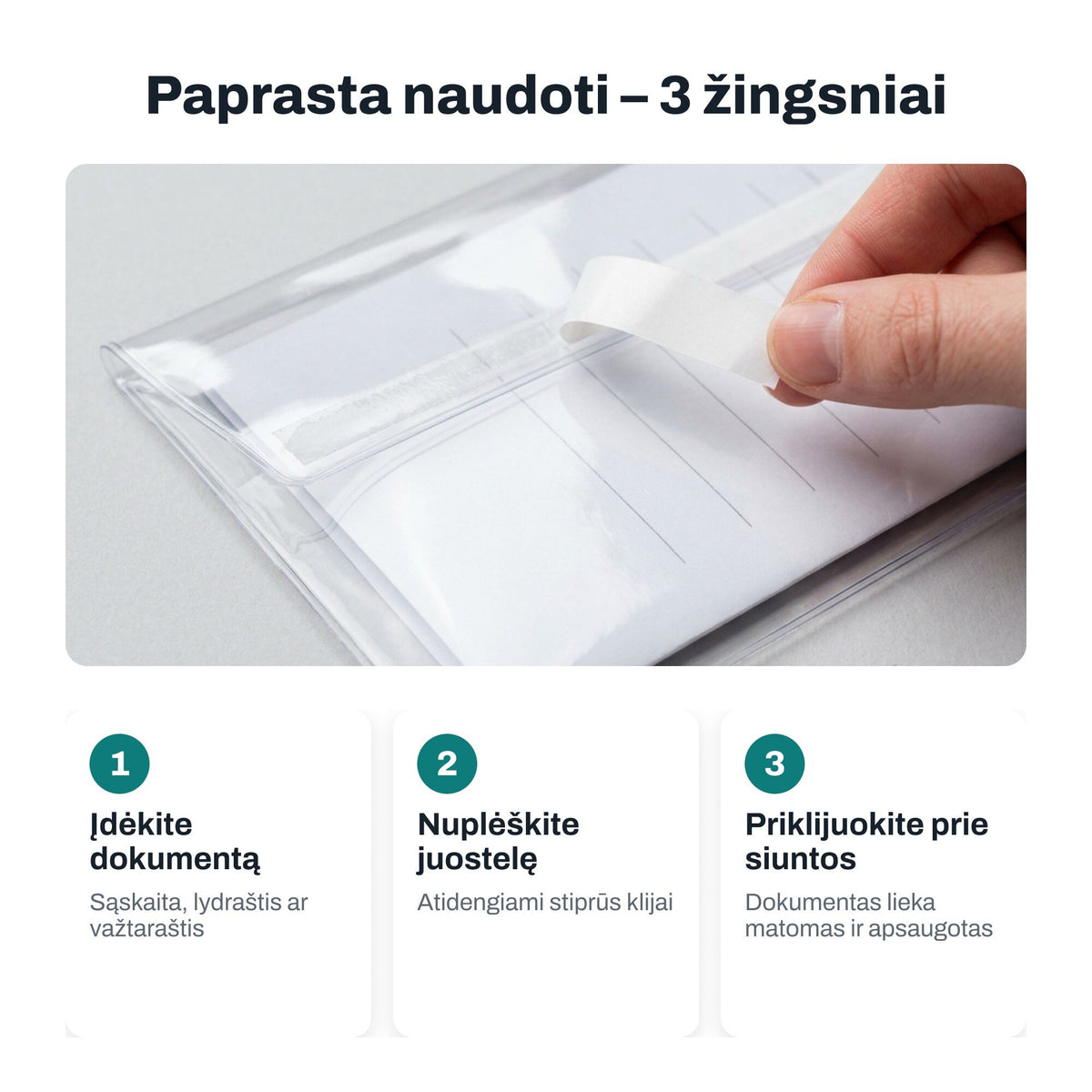 Riven Supply self-adhesive document pouches C6, 175 x 110 mm, clear, 1000 pcs