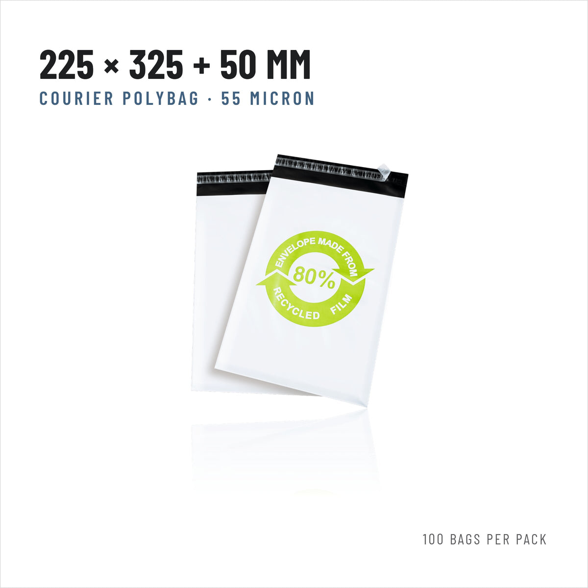 DocuCare courier mailing bags, 225 x 325 mm, white, 100 pcs
